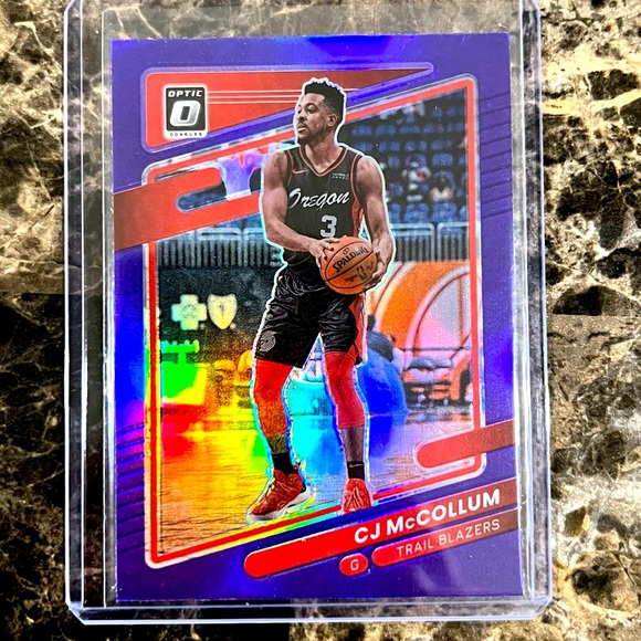 Panini | Other | Cj Mccollum Nba Card Purple Optic Holo Trailblazers 2222 |  Poshmark